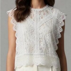 Zara White Lace Blouse